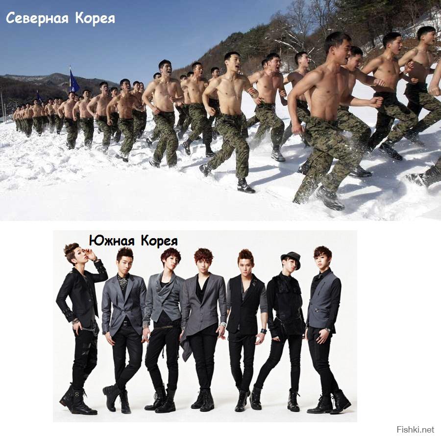 Северная корея южная корея сравнение