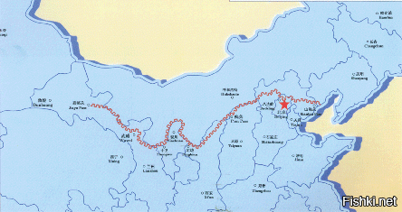 Великая китайская стена на карте китая