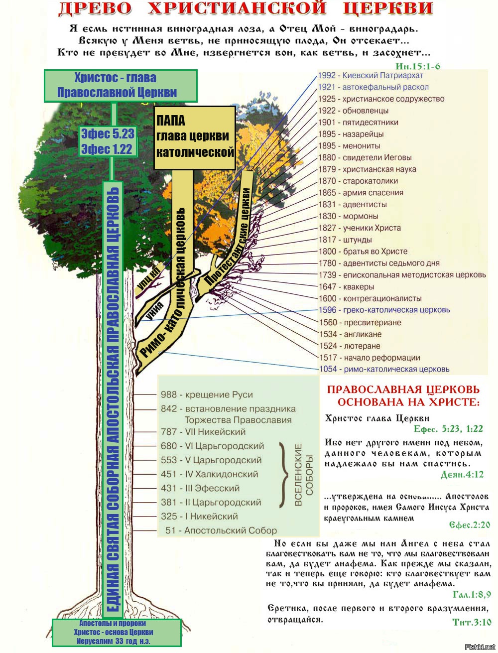 Ветви христианства схема