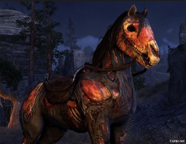 Zombie horse. TESO лошадь зомби. Адский конь. Лошадь нежить.