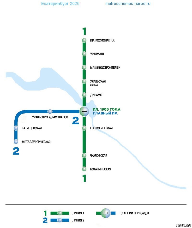 Схема метрополитена екатеринбург