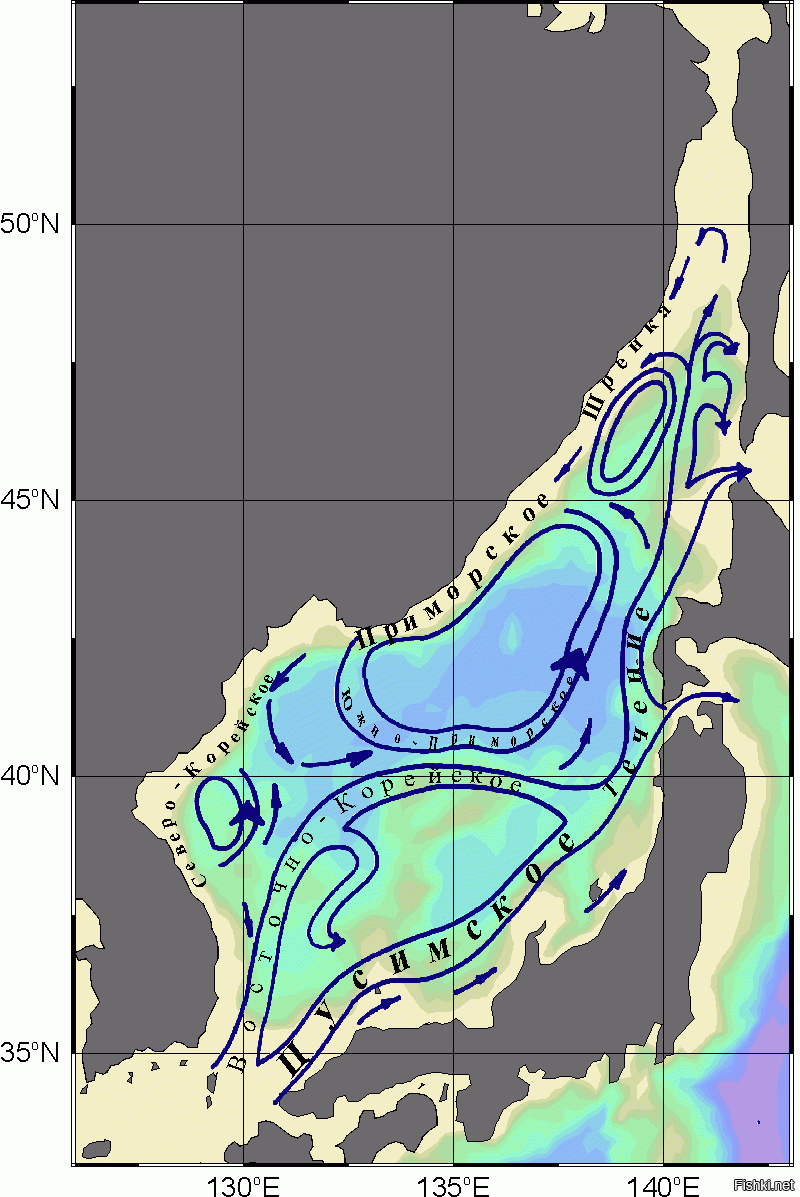 Карта температура воды японское море