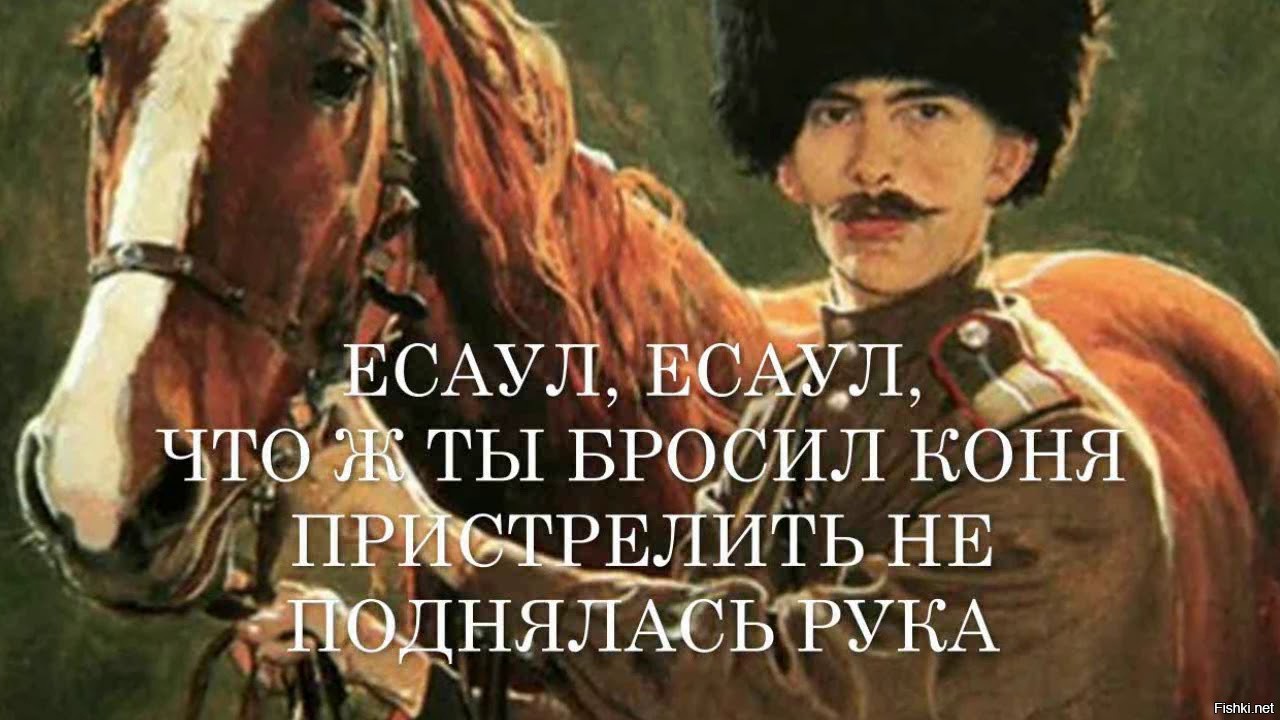 Поднимайтесь люди русские песня. Есаул бросил коня. Есаул Есаул чтож ты бросил коня. Есаул и конь. Шаблон лошадь с казаком.